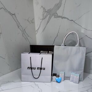 Miu Miu Beauty Tote Bag, Gift Bag, Miutine Deluxe Mini, & 3 EDP Samples
